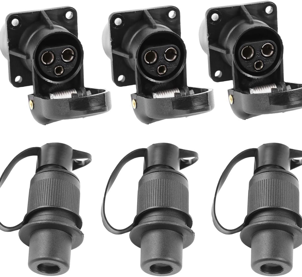 Detalle de ETUKER 3x Trailer Plug & Socket Set with Flat Terminals for Trailer & Van