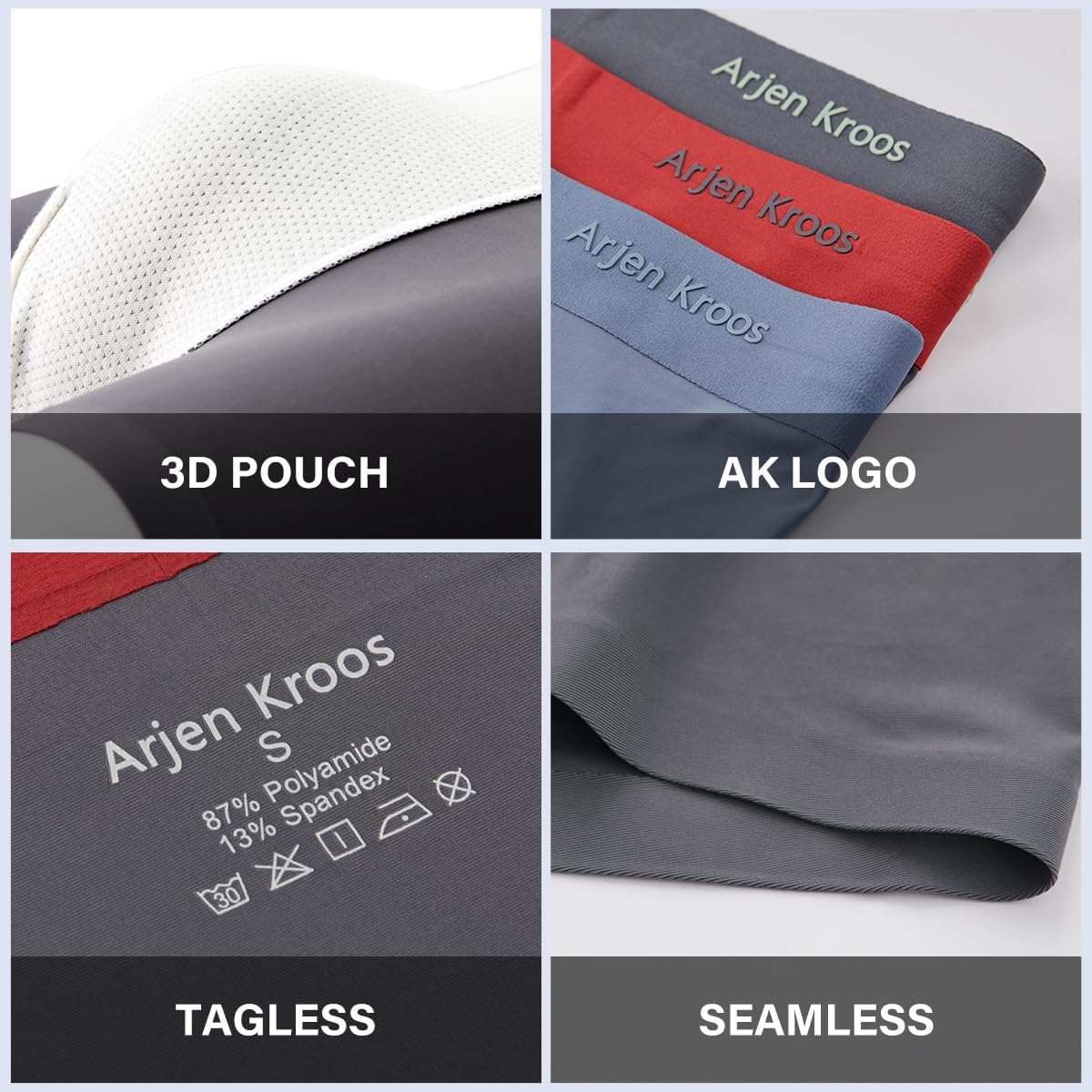 Detalle de Casey Kevin Men’s Ice Silk Boxer Briefs: Breathable, Skin‑Friendly Underwear