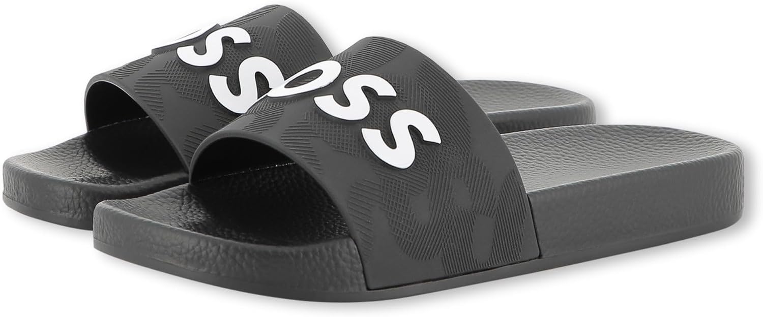 Detalle de BOSS Aqua Slides Ragazzo, Nero, 34: stile semplice e comfort per l’estate