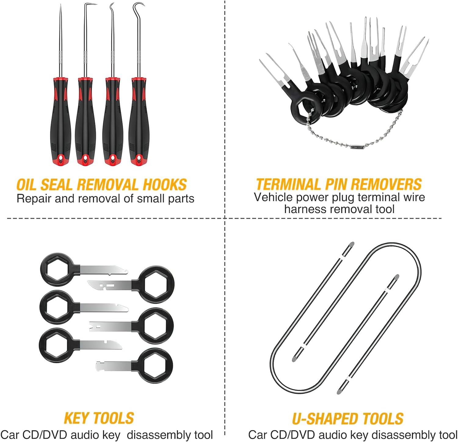 Detalle de GOOACC 40-Piece Trim Removal Tool Kit for Auto Upholstery, Terminals, Clips, and Wiring Threading