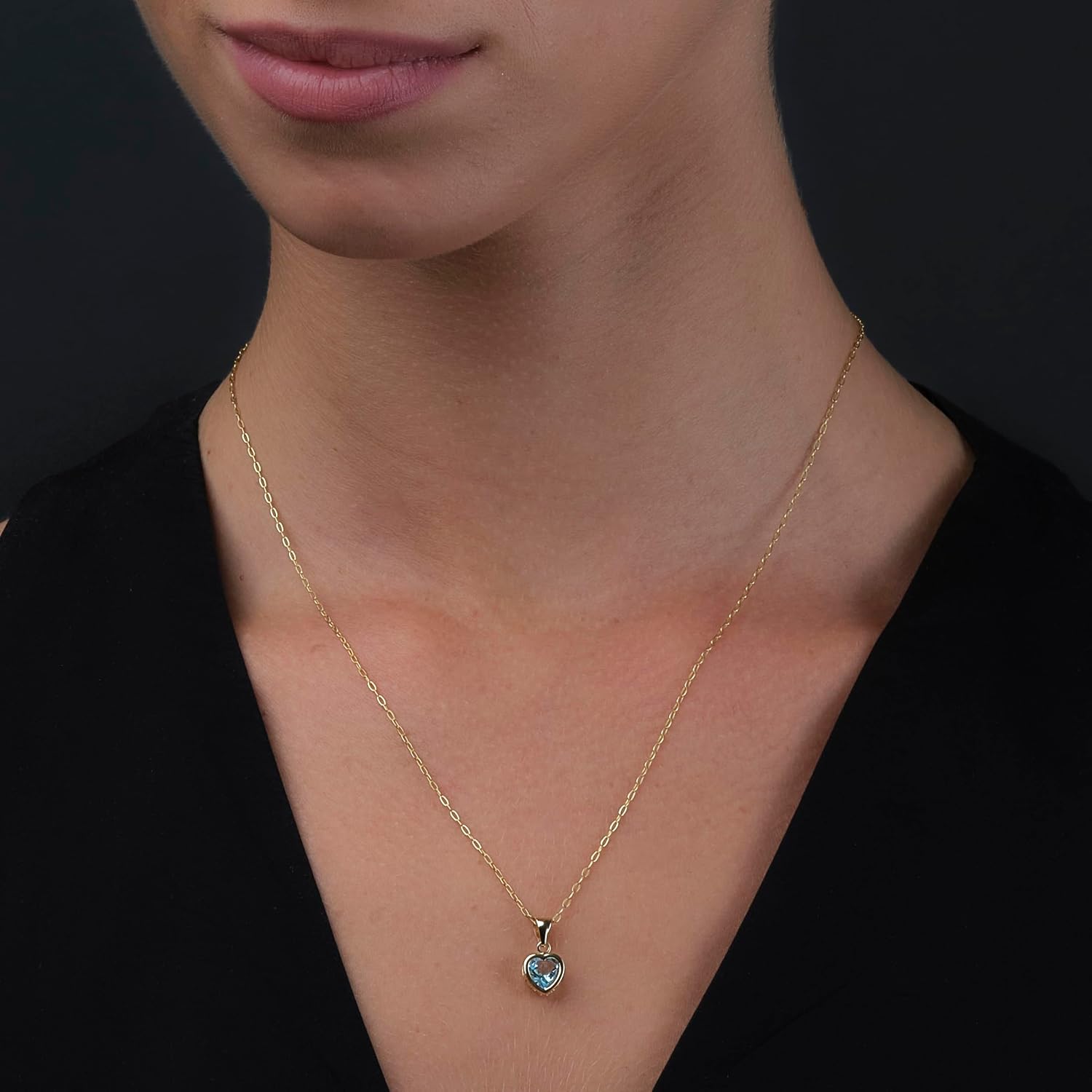 Thumbnail 3 de Miore Collier Femme en Or Jaune 375/1000 (9 Cts) – Topaze bleue