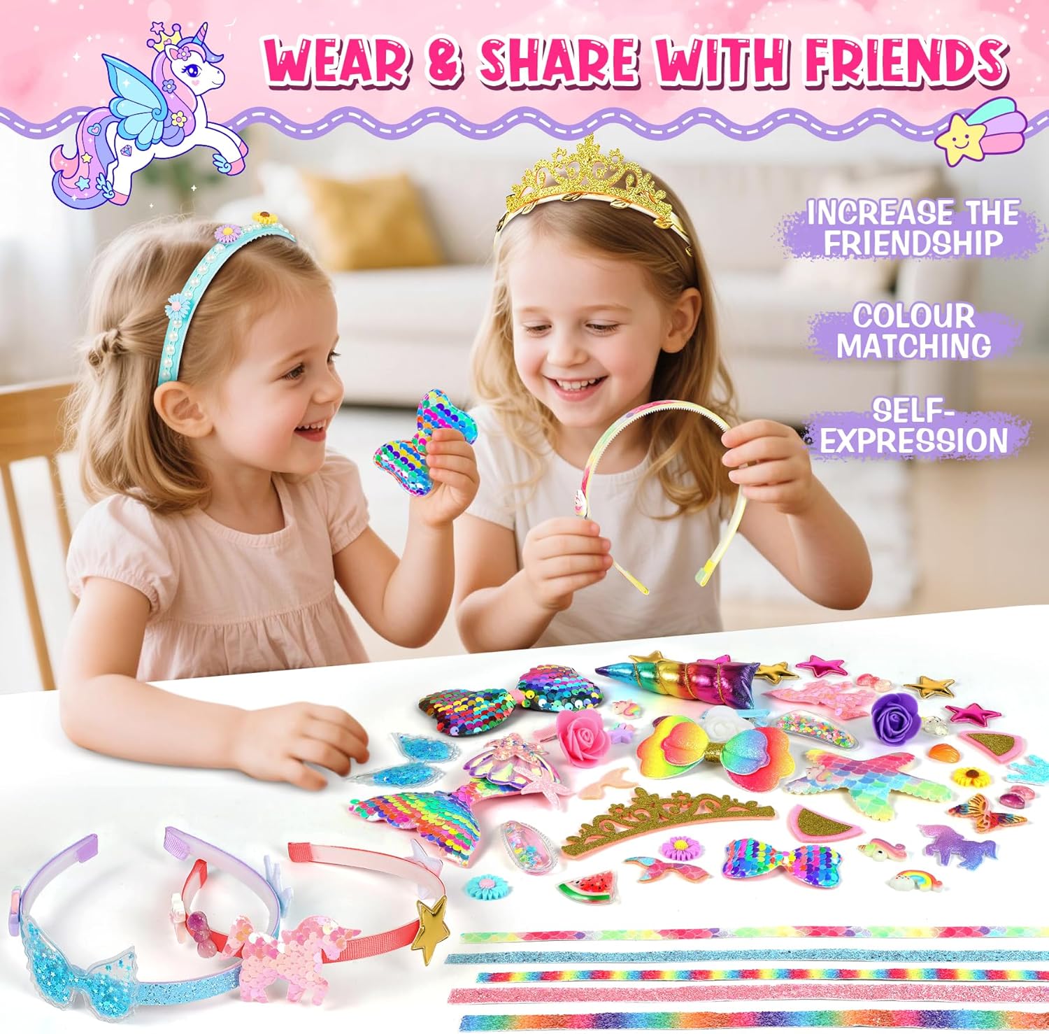 Detalle 1 de Pourbibi Kit 10 diademas para niñas 3-8 años