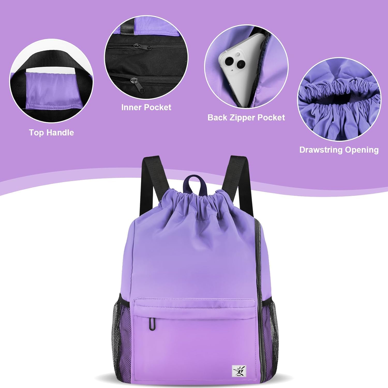 Detalle 2 de Risefit Waterproof Swimming Bag drawstring backpack