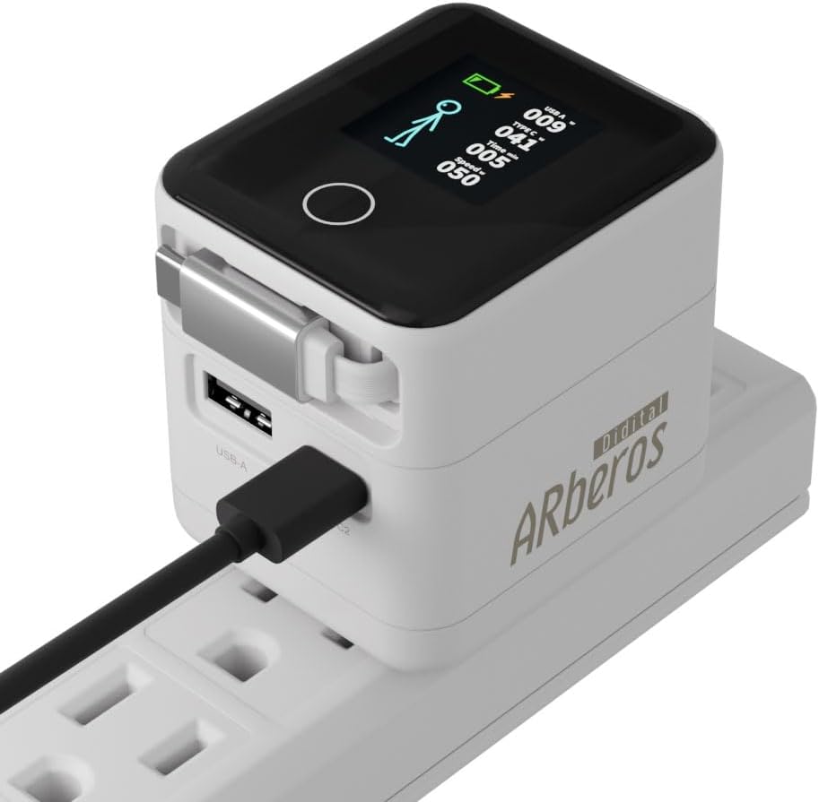 Detalle 1 de エアリア SD-AC70CCA-WH 巻取式Type-C充電器 70W・表示画面付き