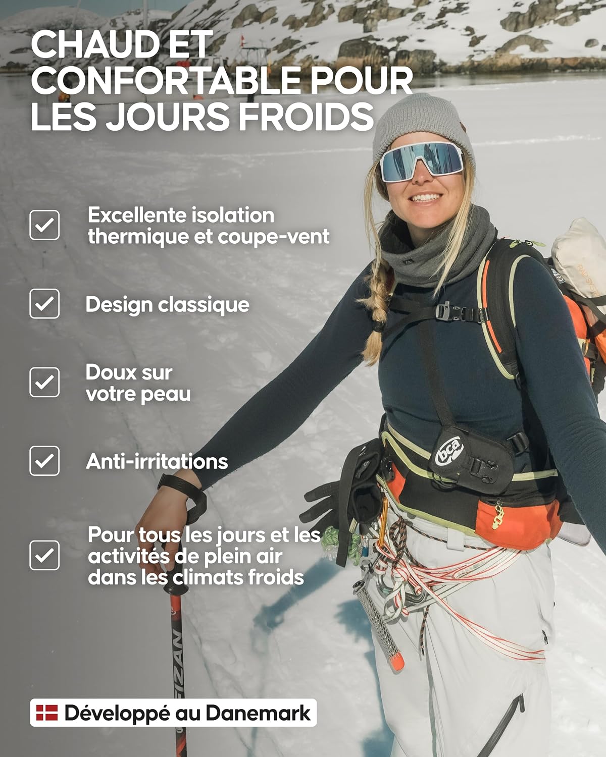 Thumbnail 2 de DANISH ENDURANCE Bonnet mérinos Taille unique 🧣