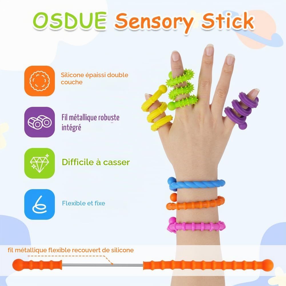 Thumbnail 2 de OSDUE P2-BXWJWC250731-FBA sensorisch fidgetspeelgoed, 6 siliconen staven
