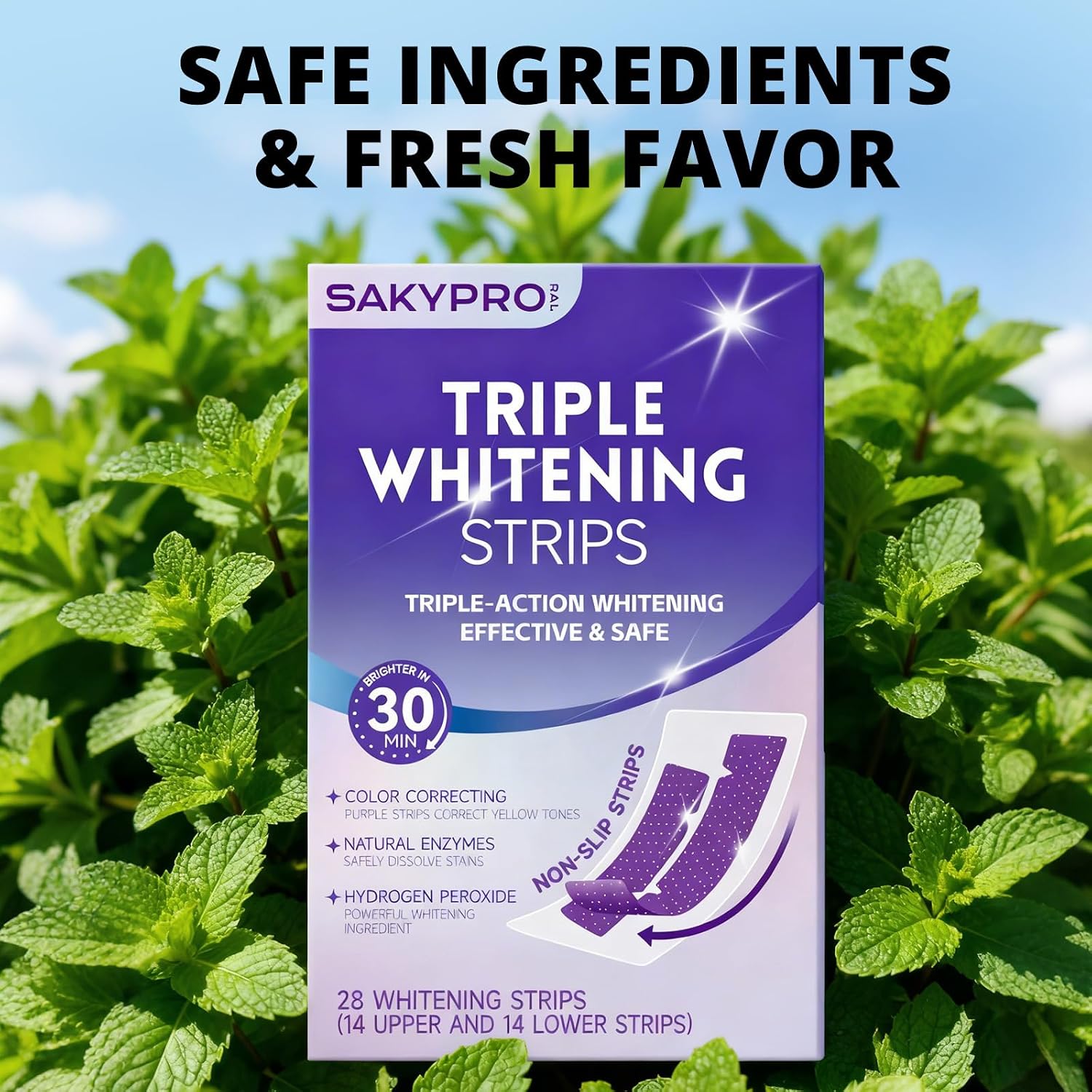 Thumbnail 6 de SAKYPRORAL Whitening Strips: Purple Color-Correcting + 6% Hydrogen Peroxide, 14-Count