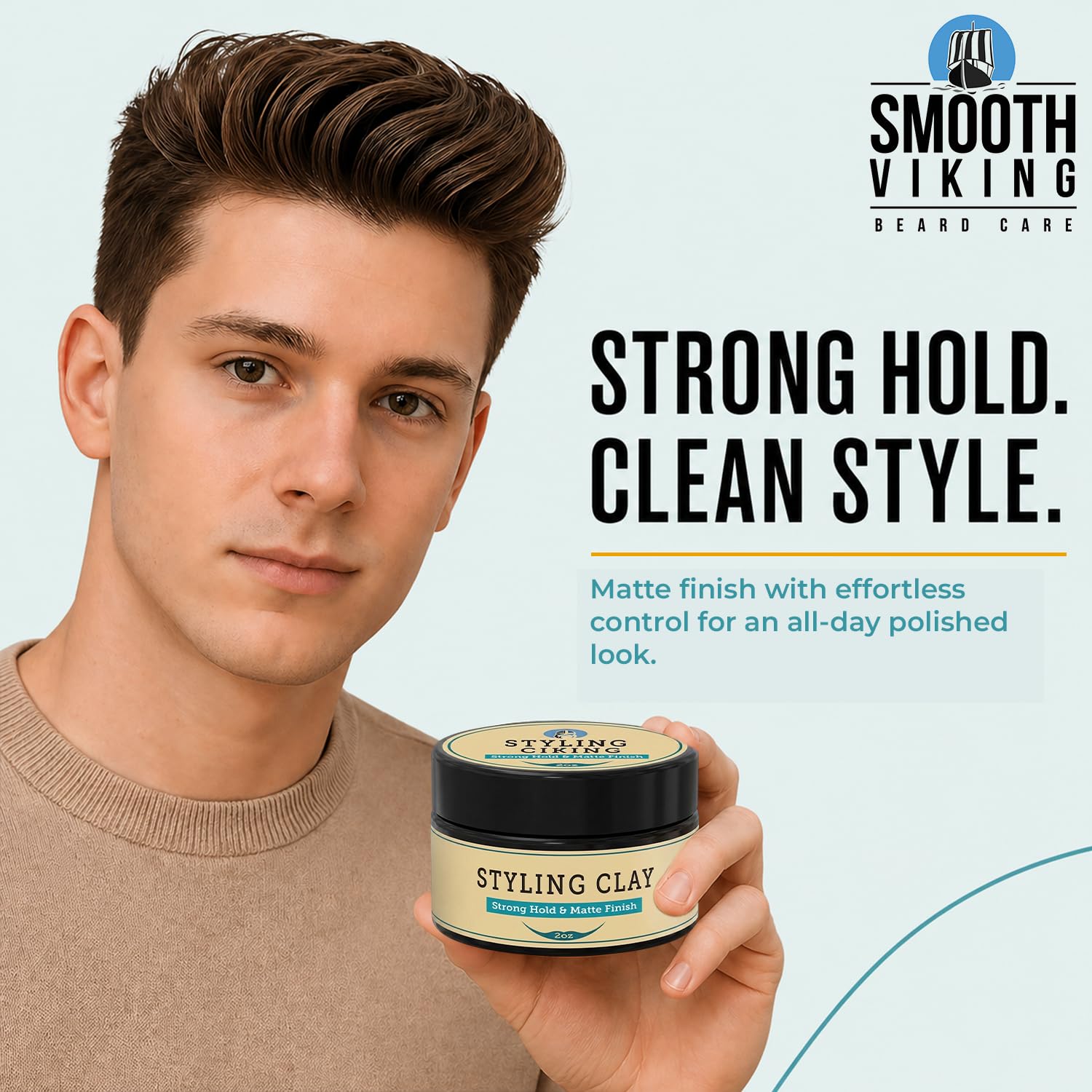 Thumbnail 4 de Smooth Viking Hair Clay for Men: Strong Hold, Matte Finish, Easy Wash Out