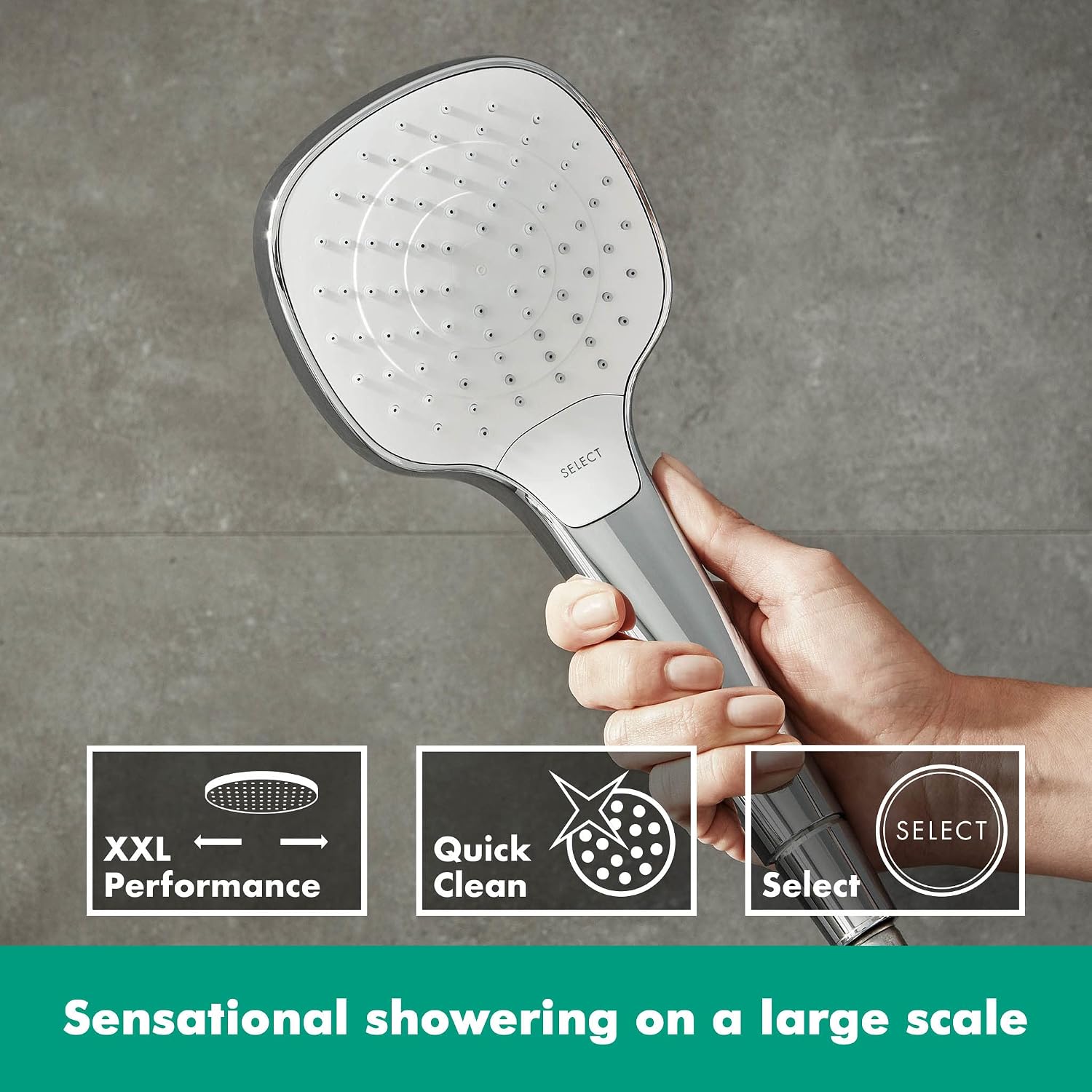 Thumbnail 1 de hansgrohe Croma Select E – Pommeau de douche 3 jets (110 x 110 mm) Argenté et blanc