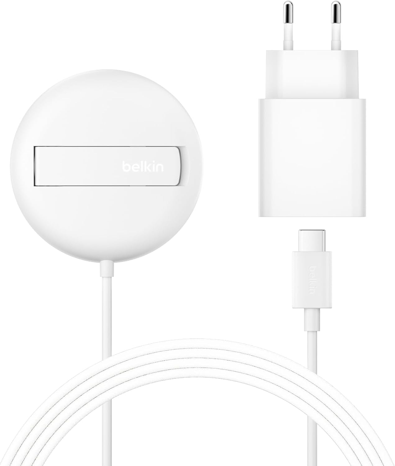 Detalle de Belkin Station de Charge sans Fil BoostCharge Pro 15W – Qi2 et MagSafe, USB-C intégré