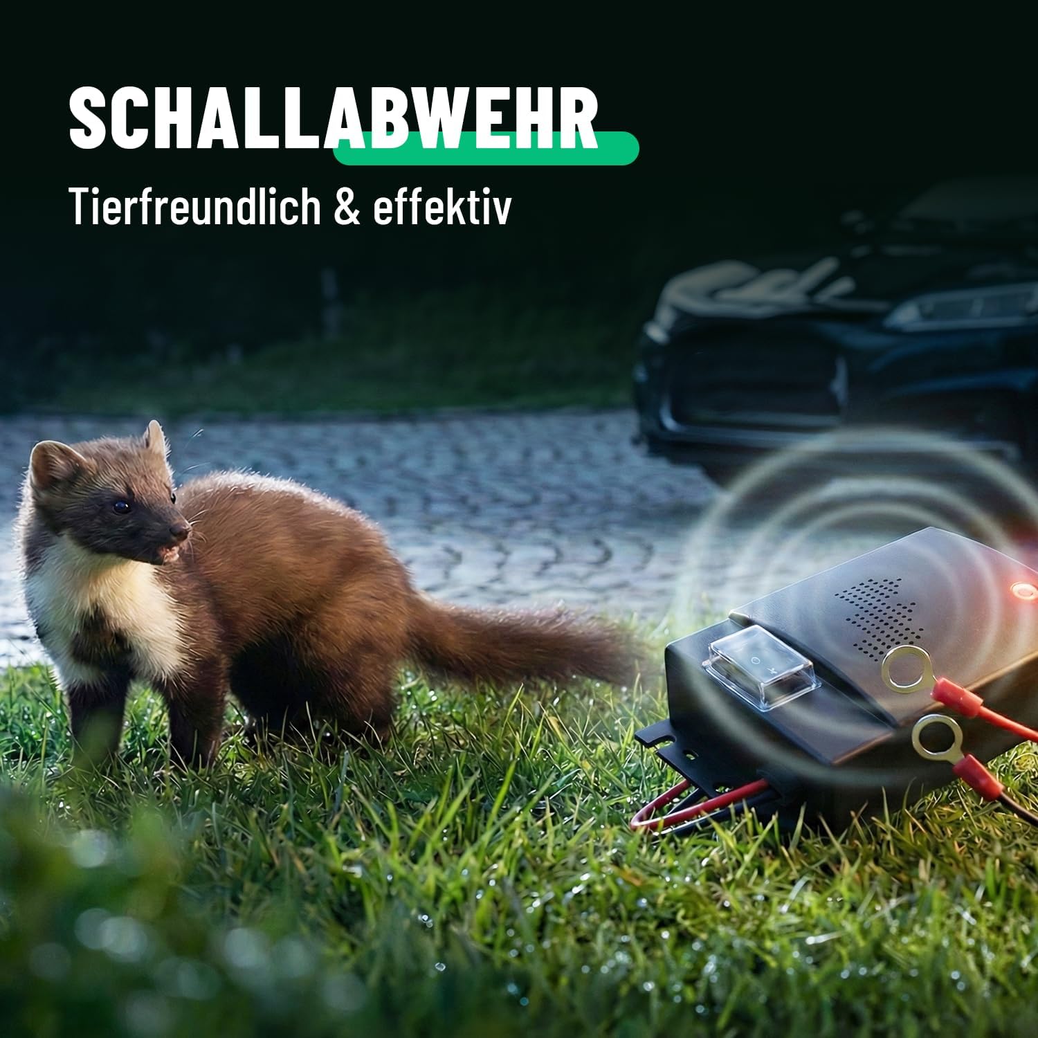 Thumbnail 1 de greate 4X Marderschreck Auto mit 12V Batterieanschluss – Ultraschall-Marderabwehr für den Motorraum