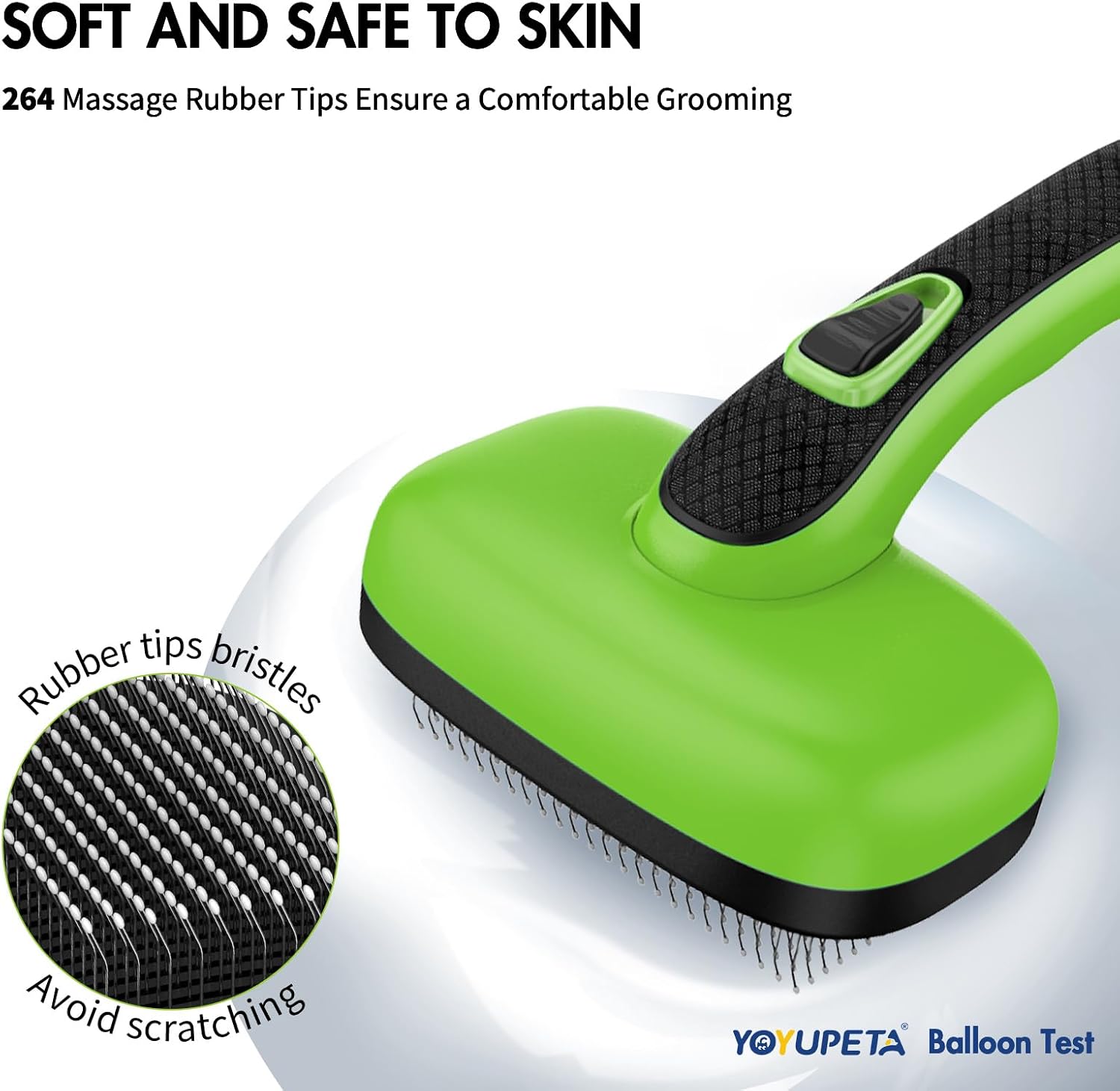 Detalle de YOYUPETA Self-Cleaning Slicker Brush, Green