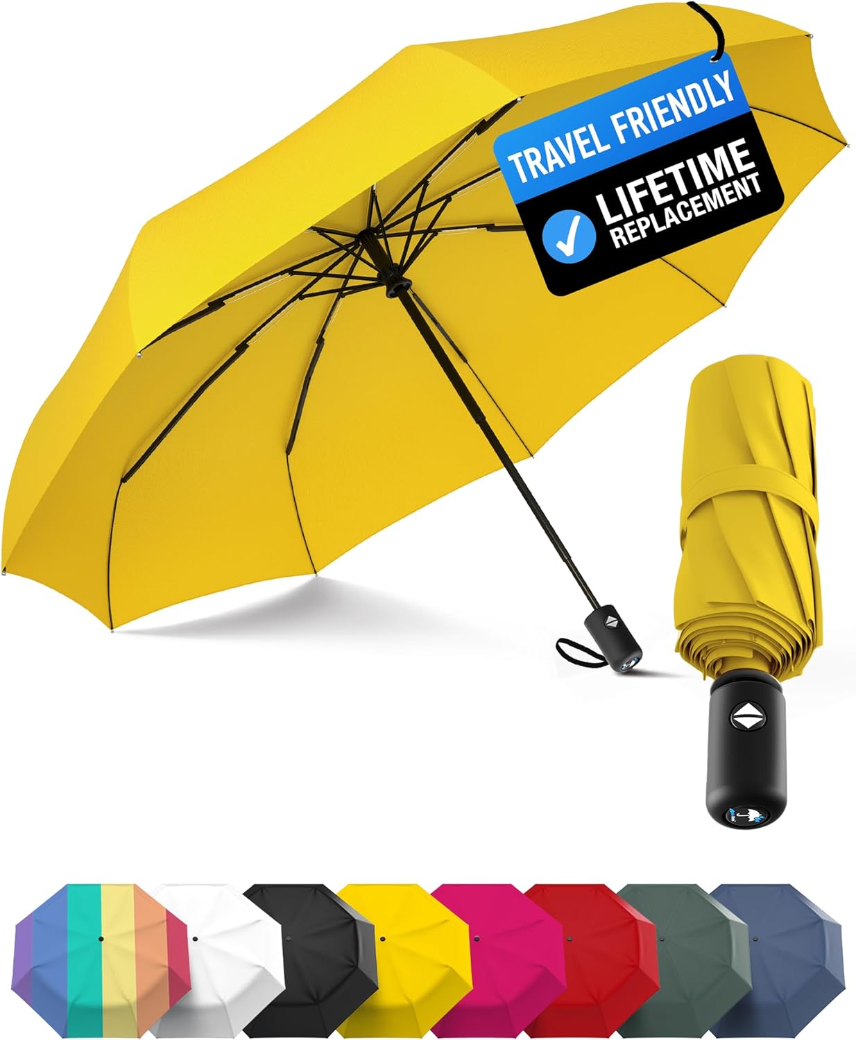 Thumbnail 6 de Rain-Mate Windproof Compact Umbrella (Auto Open & Close) — Portable Folding Travel Umbrella for Rain