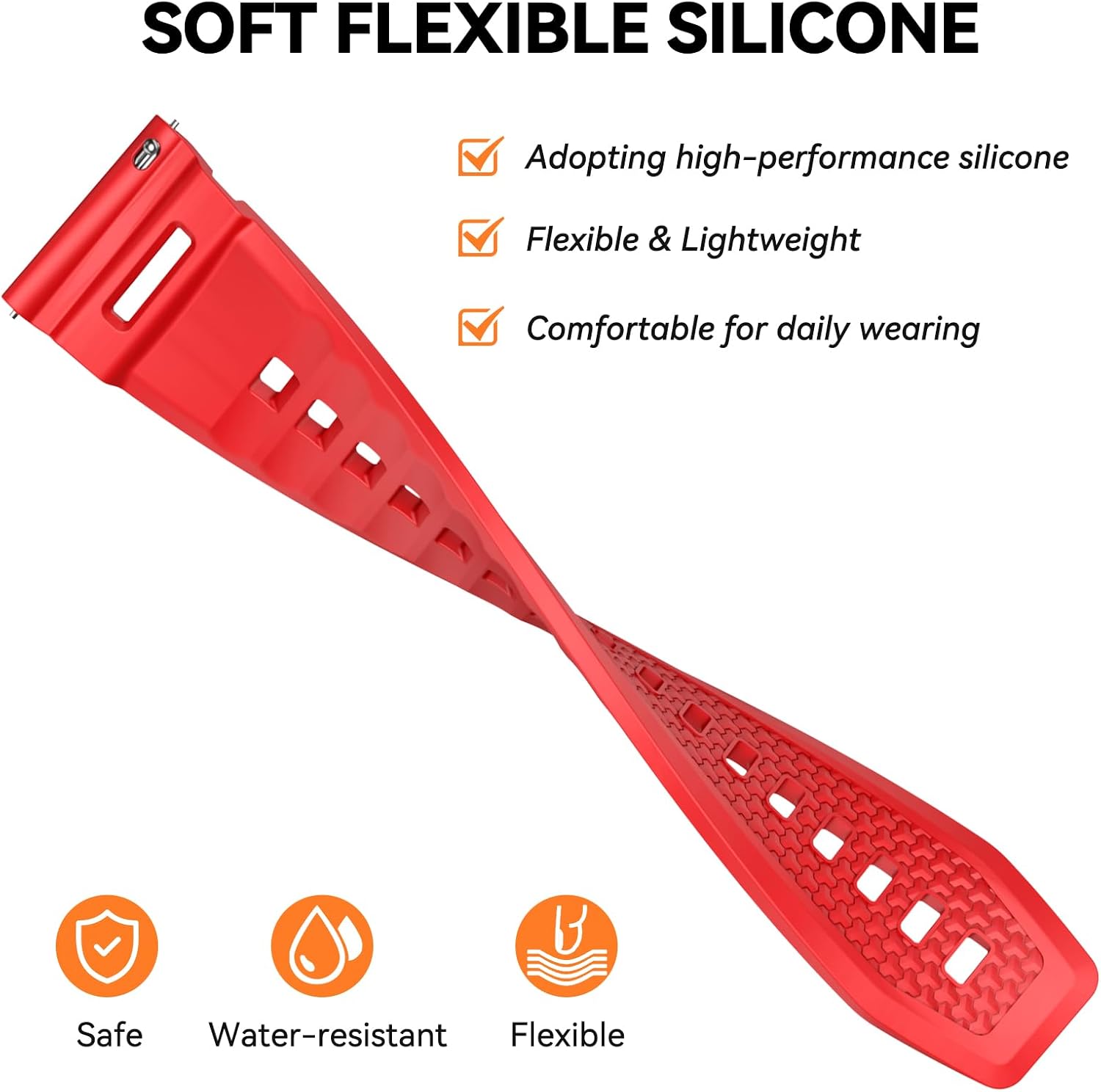 Detalle 2 de OVERATEP 24 mm Silicone Strap for Garmin Venu X1