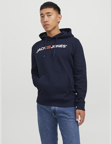 Detalle 2 de JACK & JONES Jjecorp Logo Sweat Hood para hombre – Gris Light Grey Melange, XXL