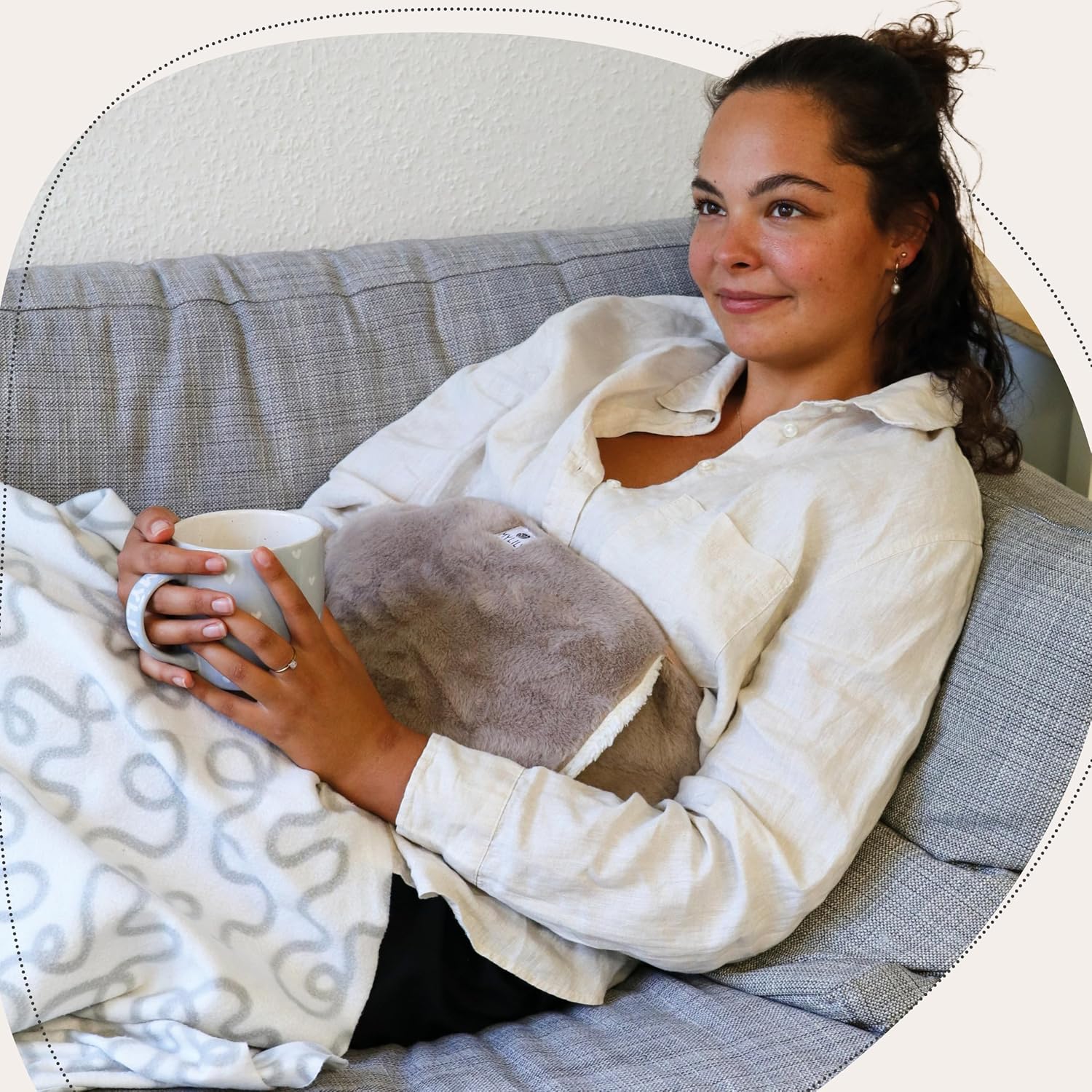 Thumbnail 6 de MYLILY 000005-010 kruikgordel taupe met pluche hoes en verstelbare band