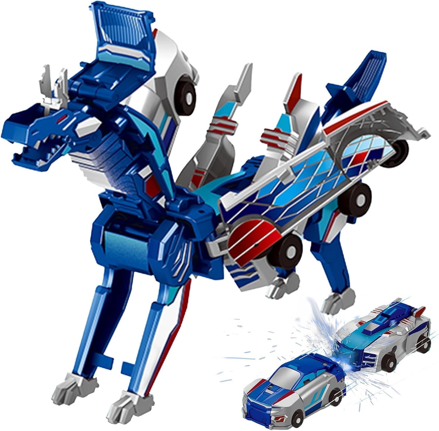 Felly Dragon transforming car robot toys (2-car set) with magnetic automatic deformation