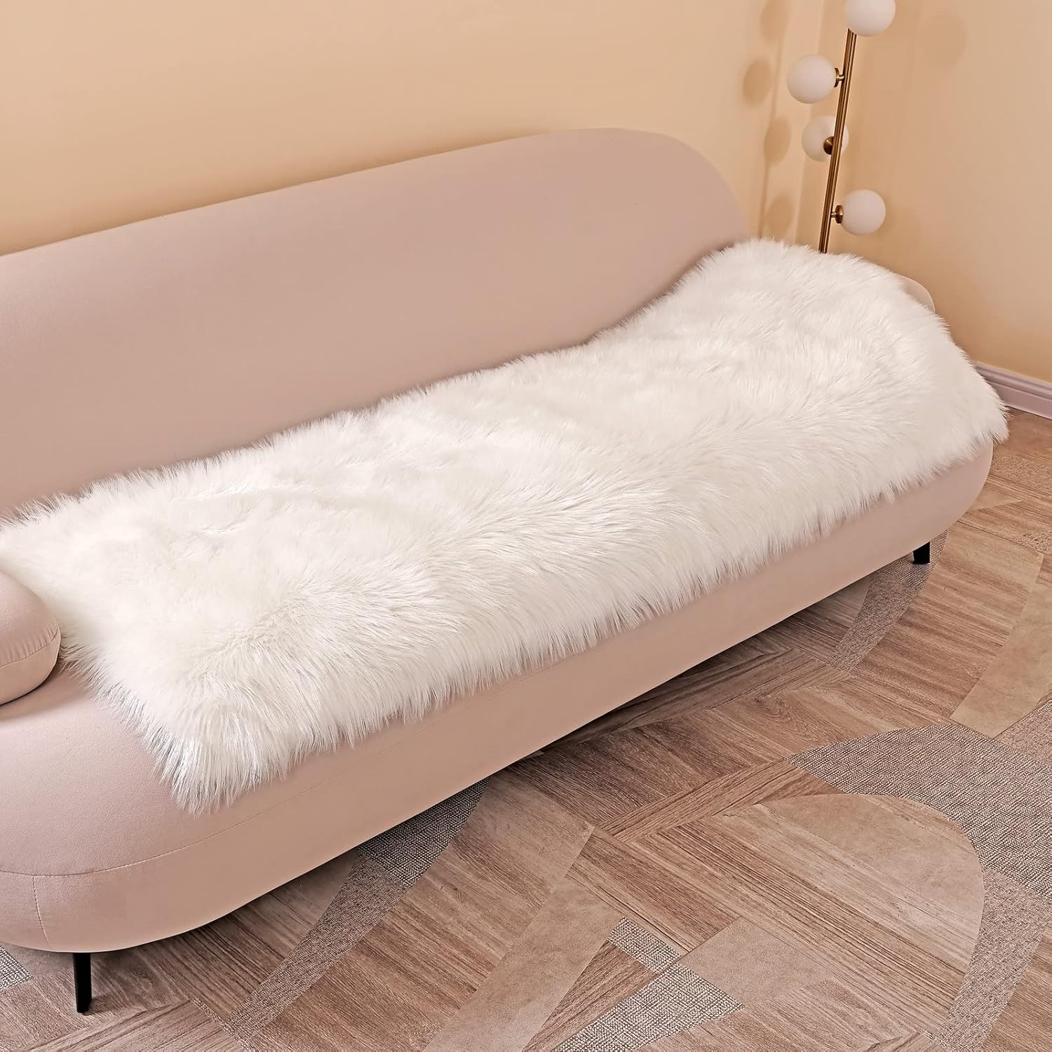 Thumbnail 2 de YIHAIC Faux Sheepskin Rug (White) – Fluffy faux fur area rug, 80 x 180cm