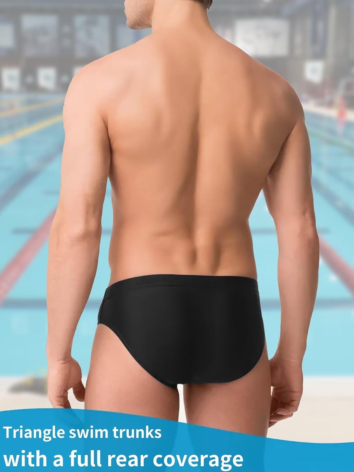 Thumbnail 2 de Men's Swim Briefs Drawstring Low Waist Triangle Swim Trunks – Solid Colour