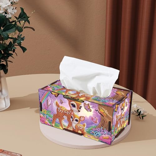 Detalle de JICFDAO DIY Diamond Painting Boîte Mouchoirs – Kit diamant prêt à l’emploi