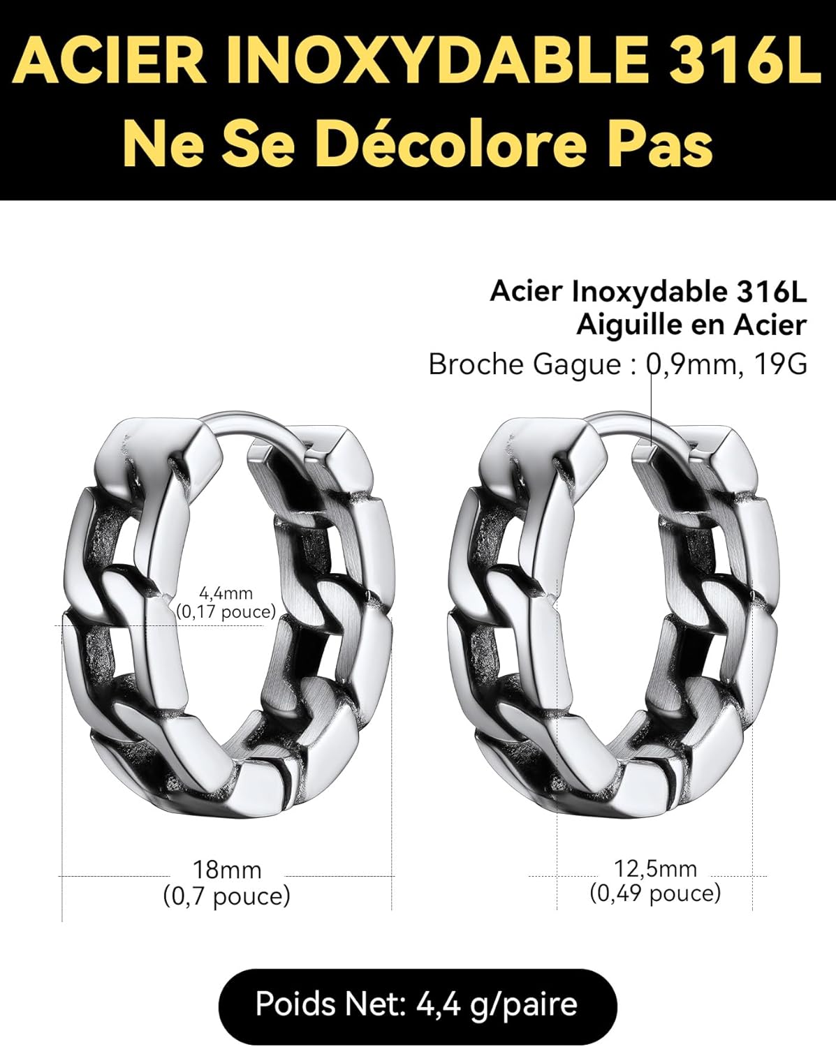 Detalle 1 de ChainsHouse Boucle Petit Créole 12,5 mm