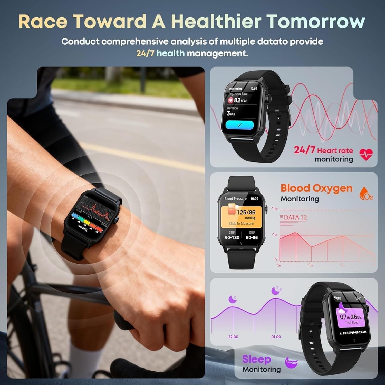 Thumbnail 2 de TRAUSI TG08 Smart Watch for Women & Men (1.83-inch HD, 120 sports modes, IP67)