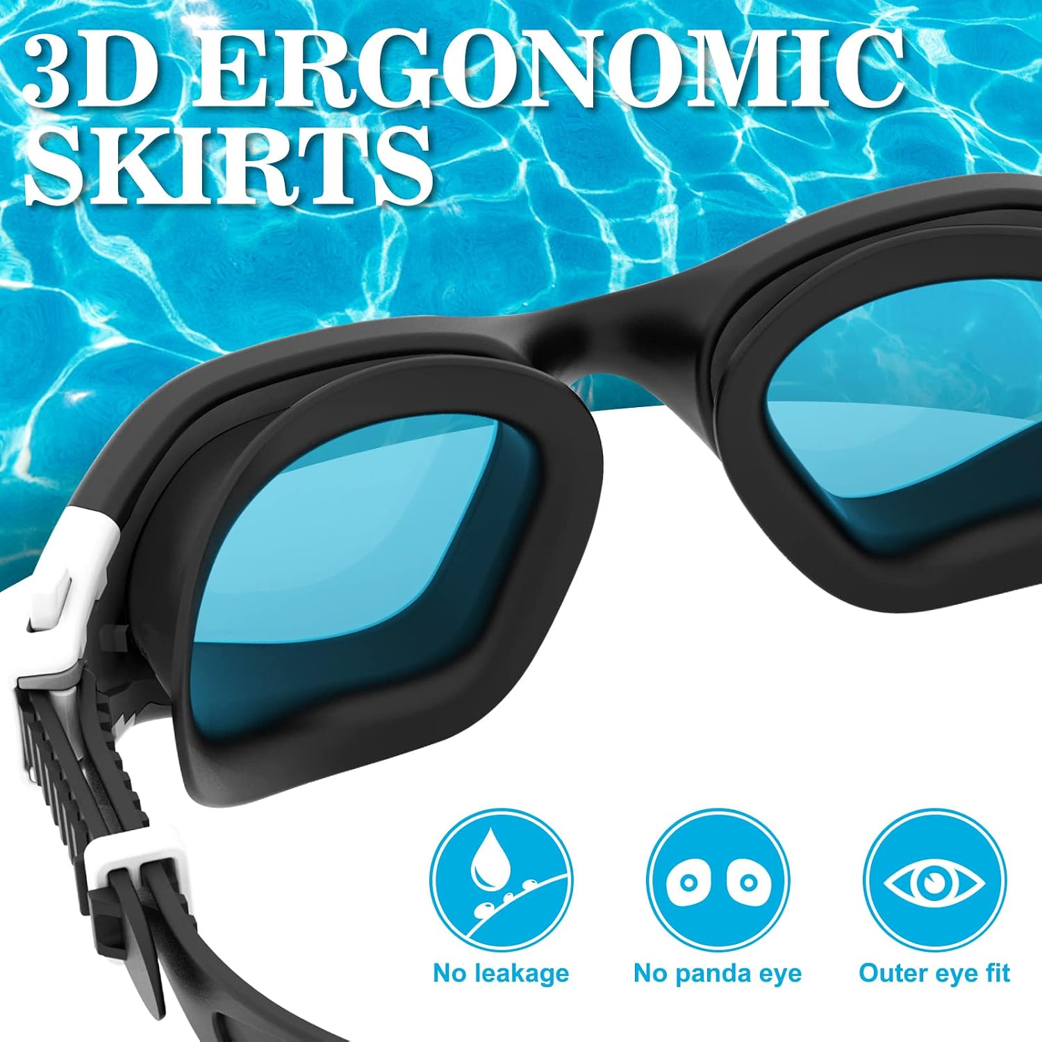 Detalle 2 de WIN.MAX Swimming Goggles with Silicone Frame