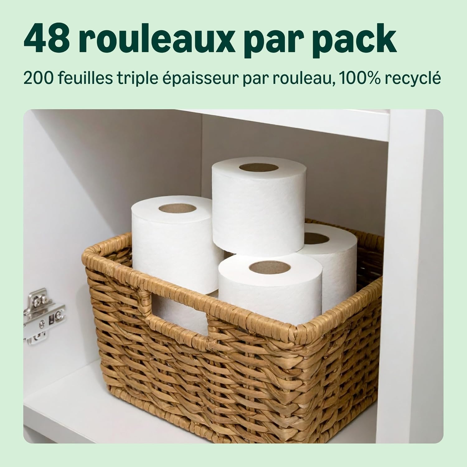 Thumbnail 2 de by Amazon Papier Toilette — 3 épaisseurs, 100 % recyclé, doux et résistant (48 rouleaux, 6 paquets de 8)