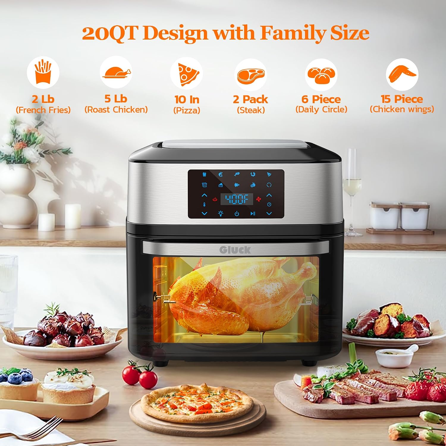 Thumbnail 2 de Gluck Air Fryer Oven 20 QT