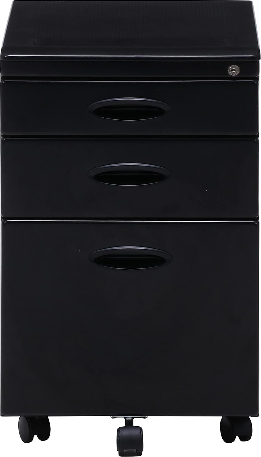 Detalle 1 de 不二貿易 78008 インキャビネット デスクワゴン 3段 オールロック・キャスター付き ブラック
