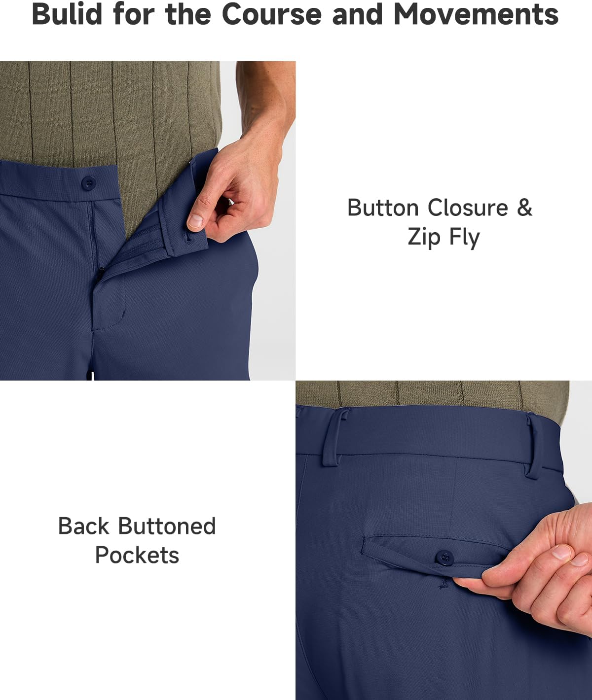 Thumbnail 6 de SNOWTEN Men's Classic Fit Golf Pants Stretch Dress Pants with Pockets