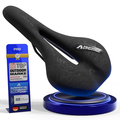 Detalle de ALPENSATTEL Ergonomischer Fahrradsattel Race PRO 3D Memory Foam – universell & atmungsaktiv