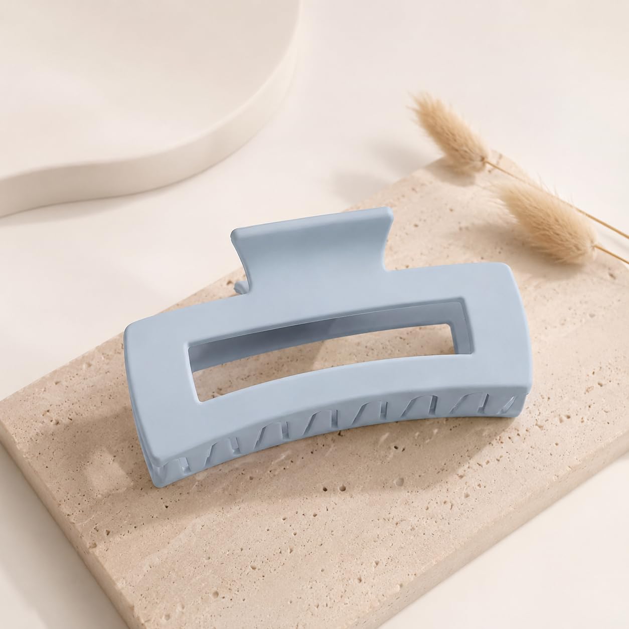 Detalle de TOCESS 4-Inch Light Blue Hair Claw Clips, Matte Square, 8-Pack