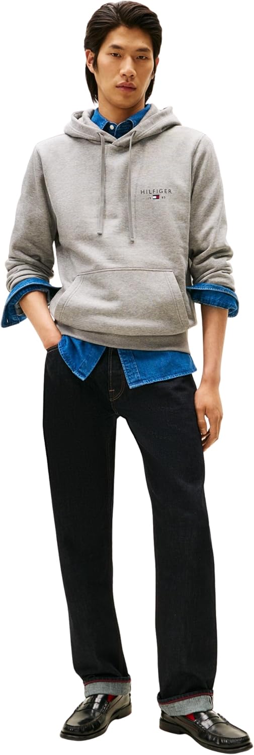 Detalle 1 de Tommy Hilfiger Brand Love Small Hilfiger Hoodie Mw0mw41429 – Felpa con cappuccio unisex adult, sostenibile