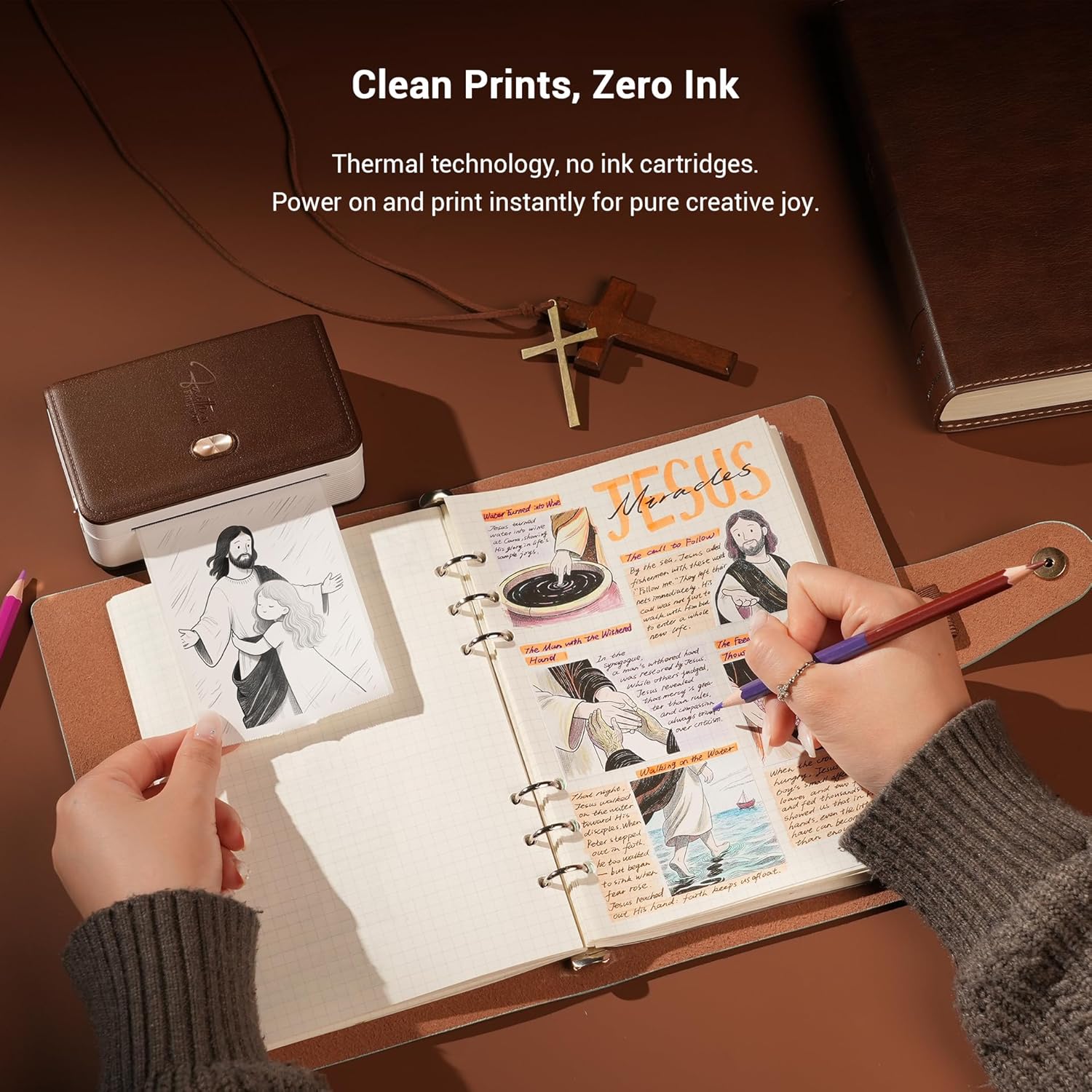 Detalle de FaithTag Bible Sticker Mini Thermal Portable Inkless Printer FP31 (with 4 rolls) for 53mm & 80mm paper