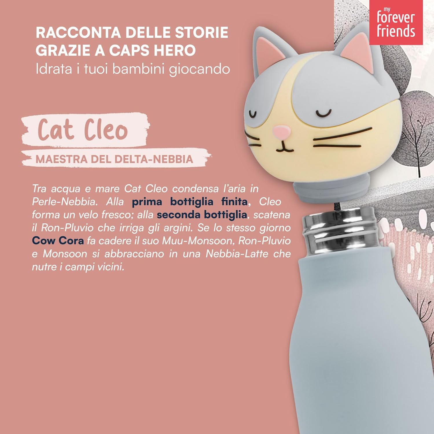 Thumbnail 3 de Borraccia Termica per Bambini CapsHero Gatto Cat Cleo, acciaio inox 520 ml, doppia parete (freddo 24h, caldo 12h) senza BPA