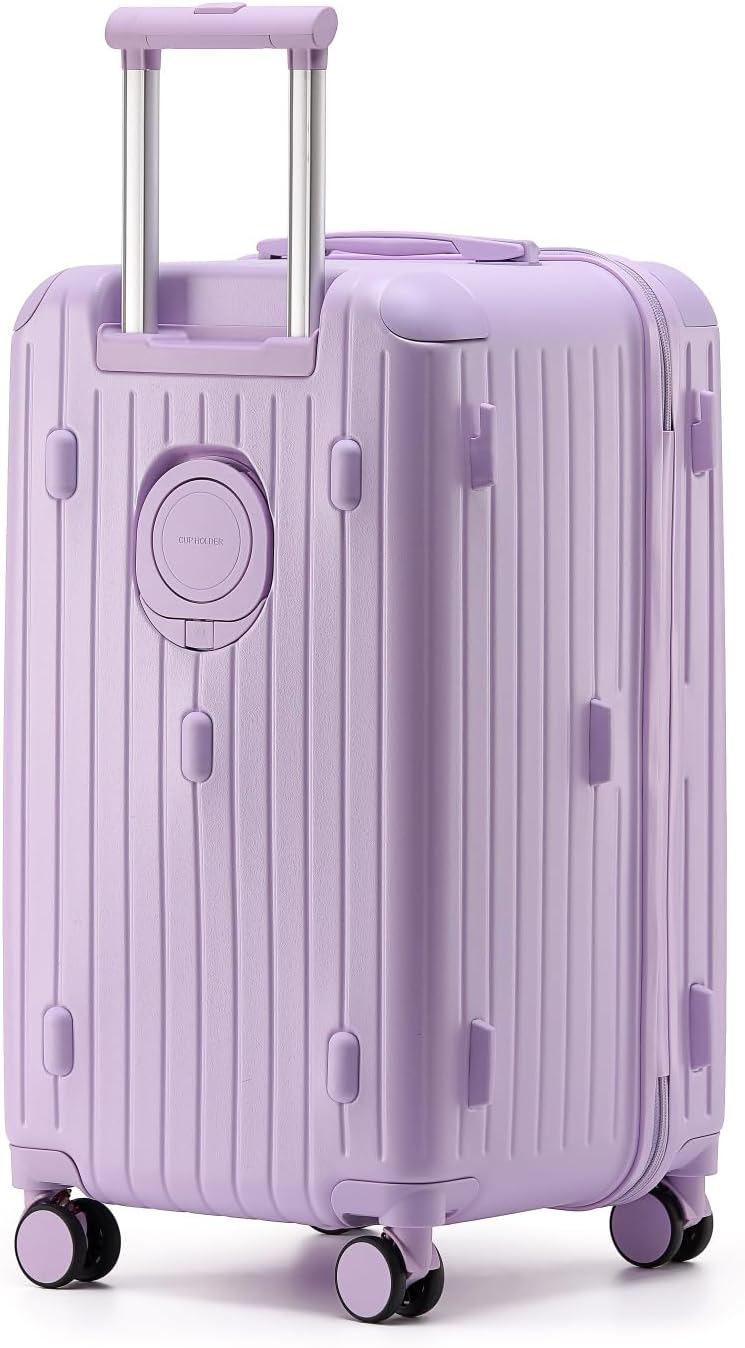 Detalle de LIGHTGO Großraum-Koffer 23 kg – 27 Zoll Violet (3-stufiger Teleskopgriff, 100% PC, Stoßfester Eckenschutz)