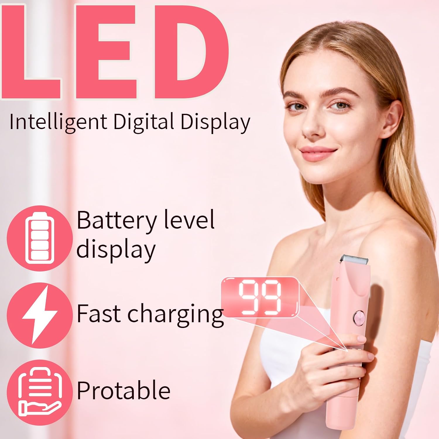 Thumbnail 2 de Beanify Épilateur 2 en 1 pour bikini et visage – Étanche IPX7, LED et recharge USB