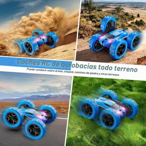 Detalle de QUNREDA Coche Teledirigido 4WD con Baterías Modulares y Luces LED – Azul