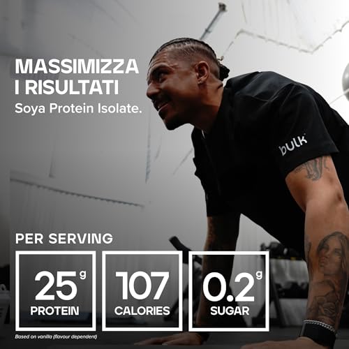 Detalle de Bulk Soya Protein Isolate Powder, Vanilla, 1 kg – proteine vegetali per sportivi