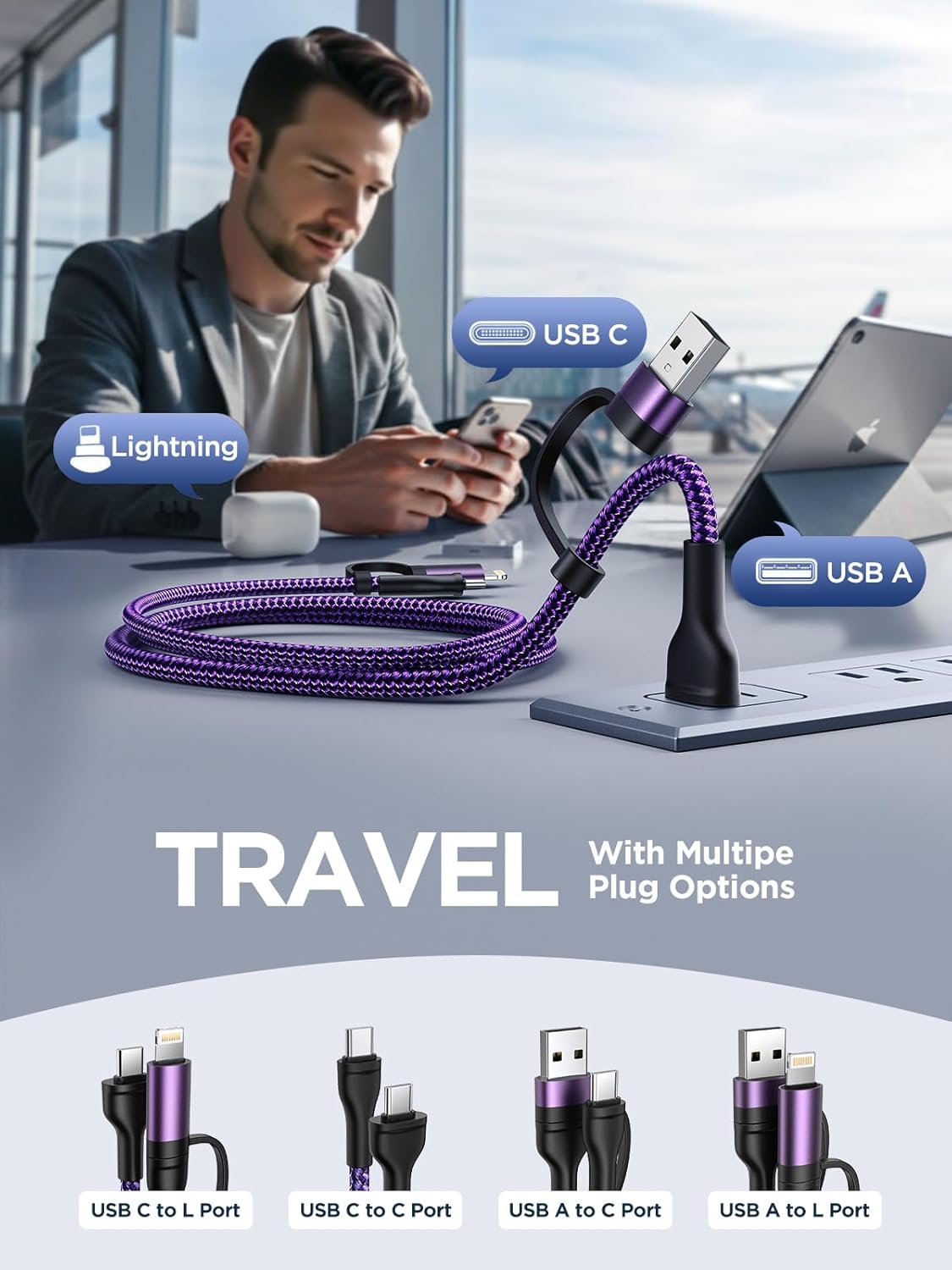 Thumbnail 6 de 60W 4-in-1 Fast Charging Cable