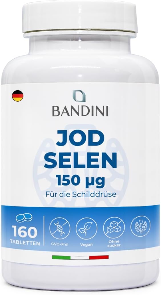 Detalle de Bandini® Jod & Selen Hochdosiert – 160 Tabletten, 80 Tage Vorrat