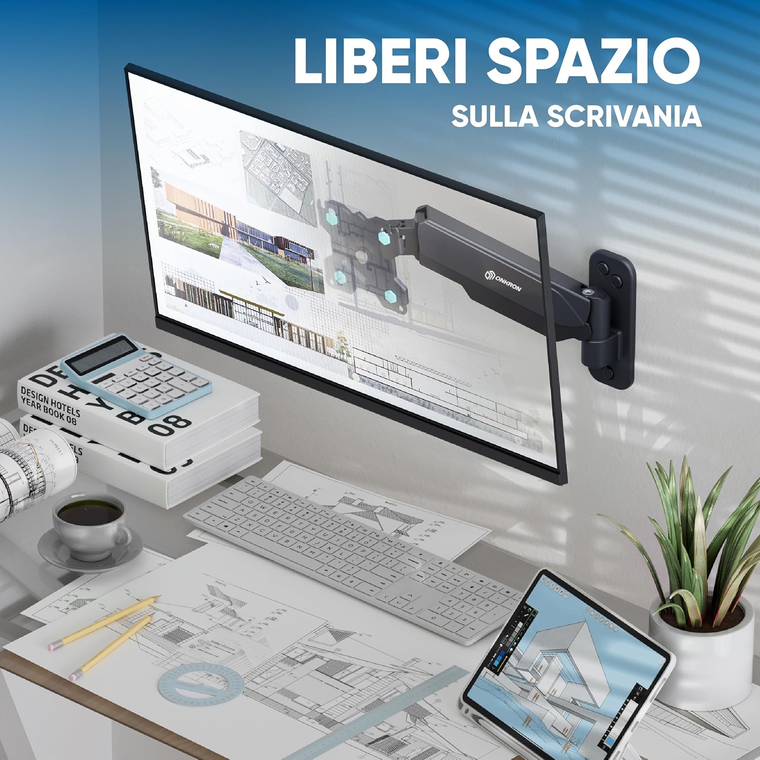 Thumbnail 6 de ONKRON Braccio Monitor e TV da Parete G120-B 13–34 pollici (VESA 75x75/100x100) inclinabile e orientabile, nero