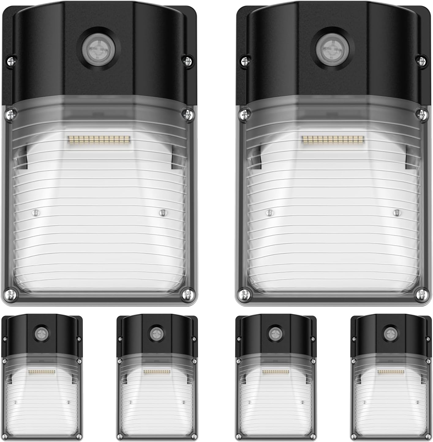Detalle de JC-LGL L231030-6 Pack LED Wall Pack Lights, 30W, 3,600 lm, Dusk-to-Dawn Sensor