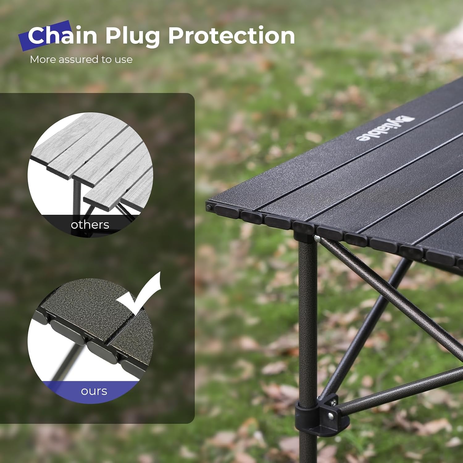 Thumbnail 6 de Byliable BYCT37INN-USFBA Folding Camping Table, Adjustable Height, Aluminum Top