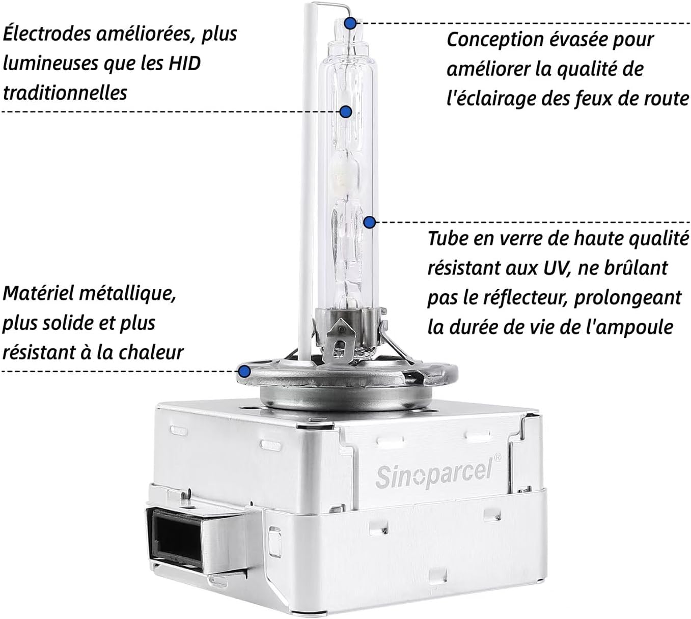Thumbnail 3 de Ampoule xénon Sinoparcel D1S/D1R 6000K 35W DC 12V (lot de 2)