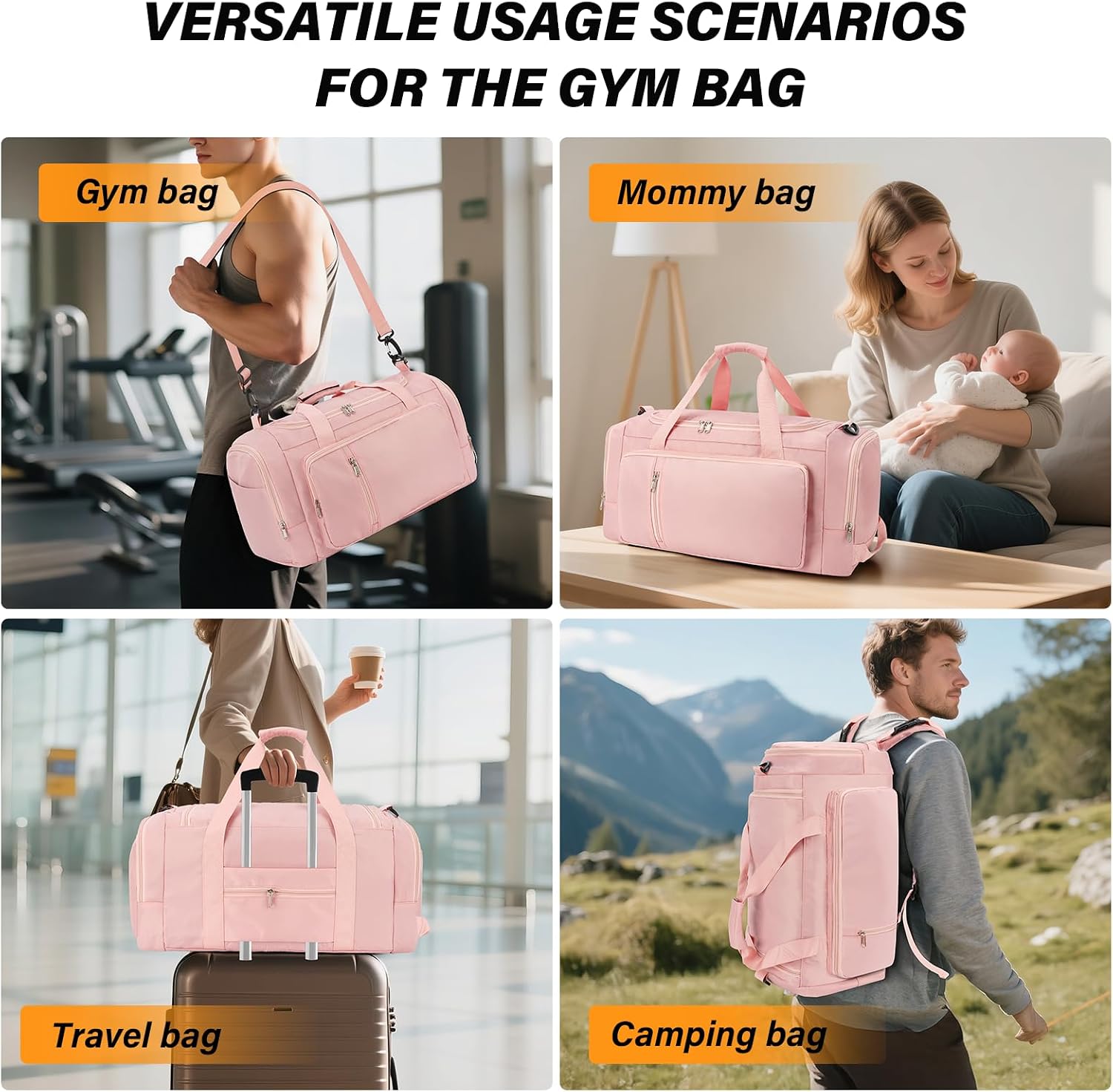 Thumbnail 1 de Sports Gym Bag Duffle with Shoes Compartment – 3-in-1 Bag for Travel, Gym and Everyday Use