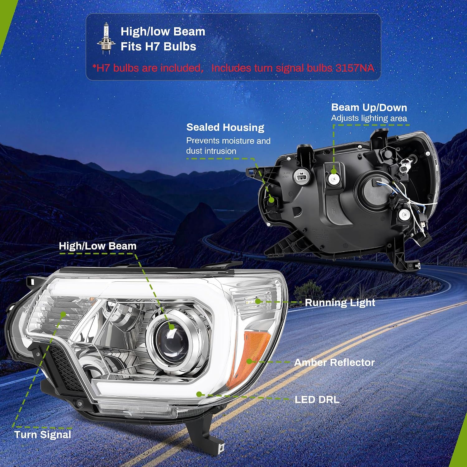 Detalle de AUTOSAVER88 Projector Headlights for 2012–2015 Tacoma