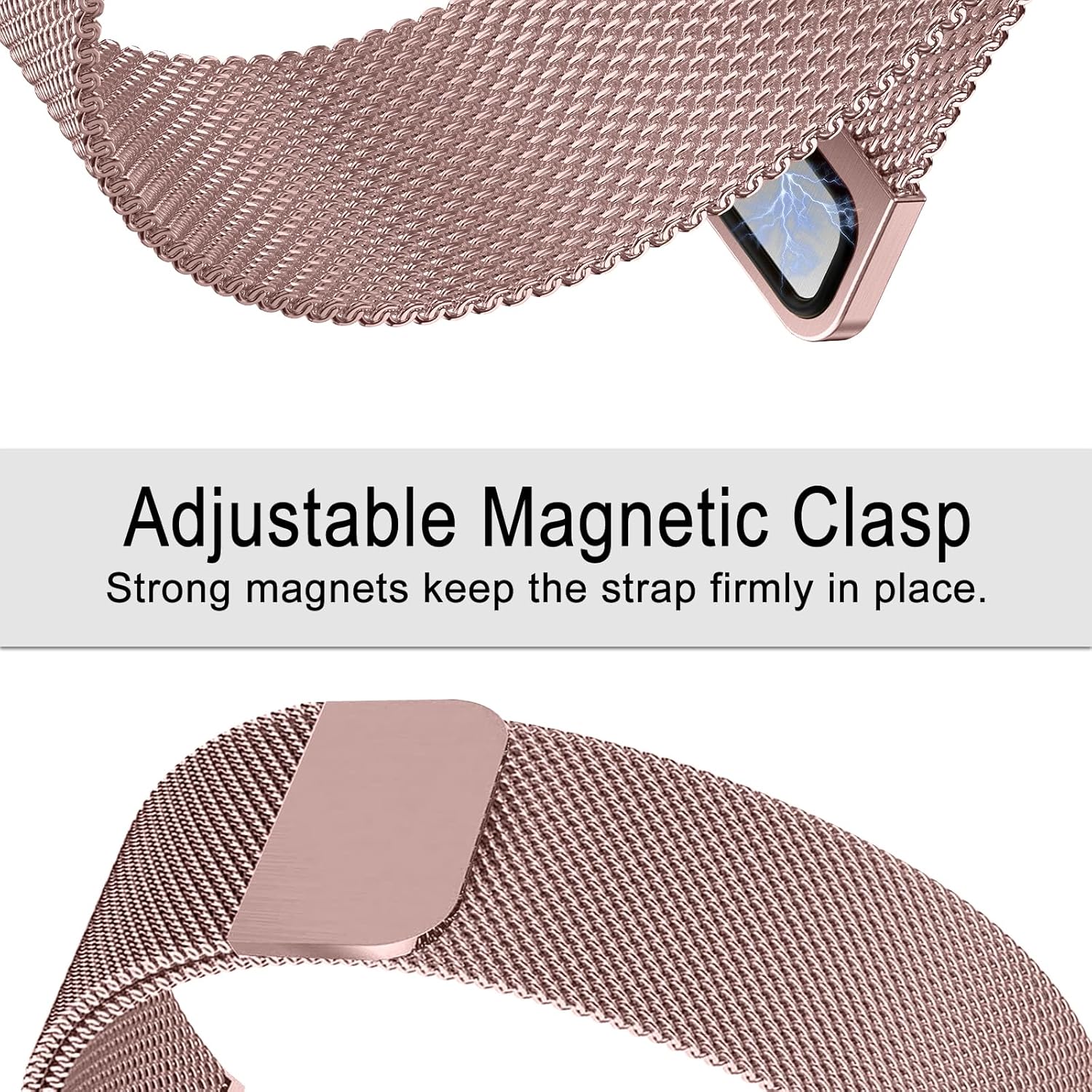 Detalle de SumRioo Armband für Galaxy Watch Ultra 47mm Rosa – Edelstahl Mesh mit Magnetverschluss, kompatibel mit Galaxy Watch Ultra 47mm (2024/2025)