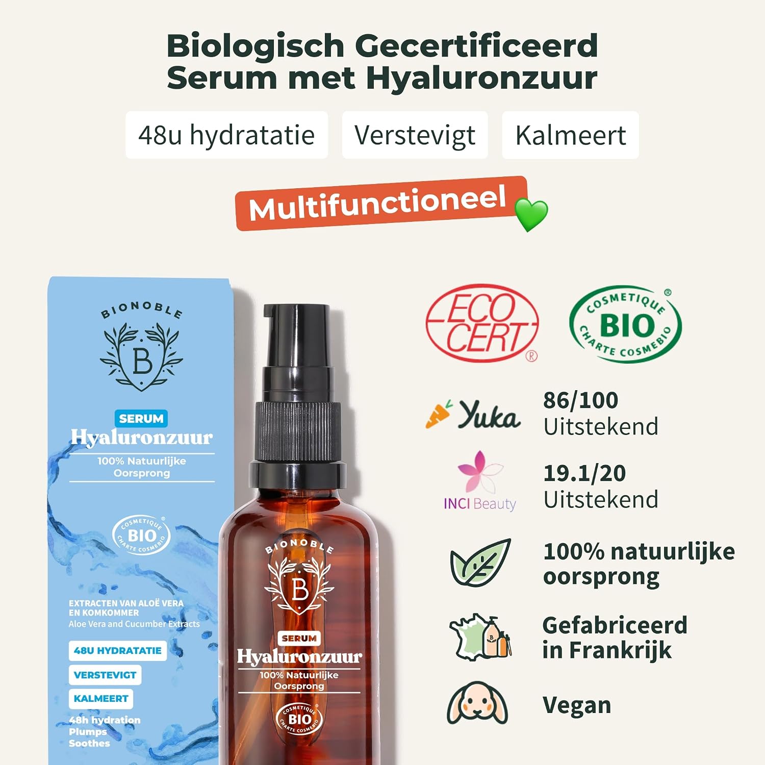 Thumbnail 1 de BIONOBLE BIO-SERUM-HYAL-100 hyaluronzuurserum 100 ml met aloë vera